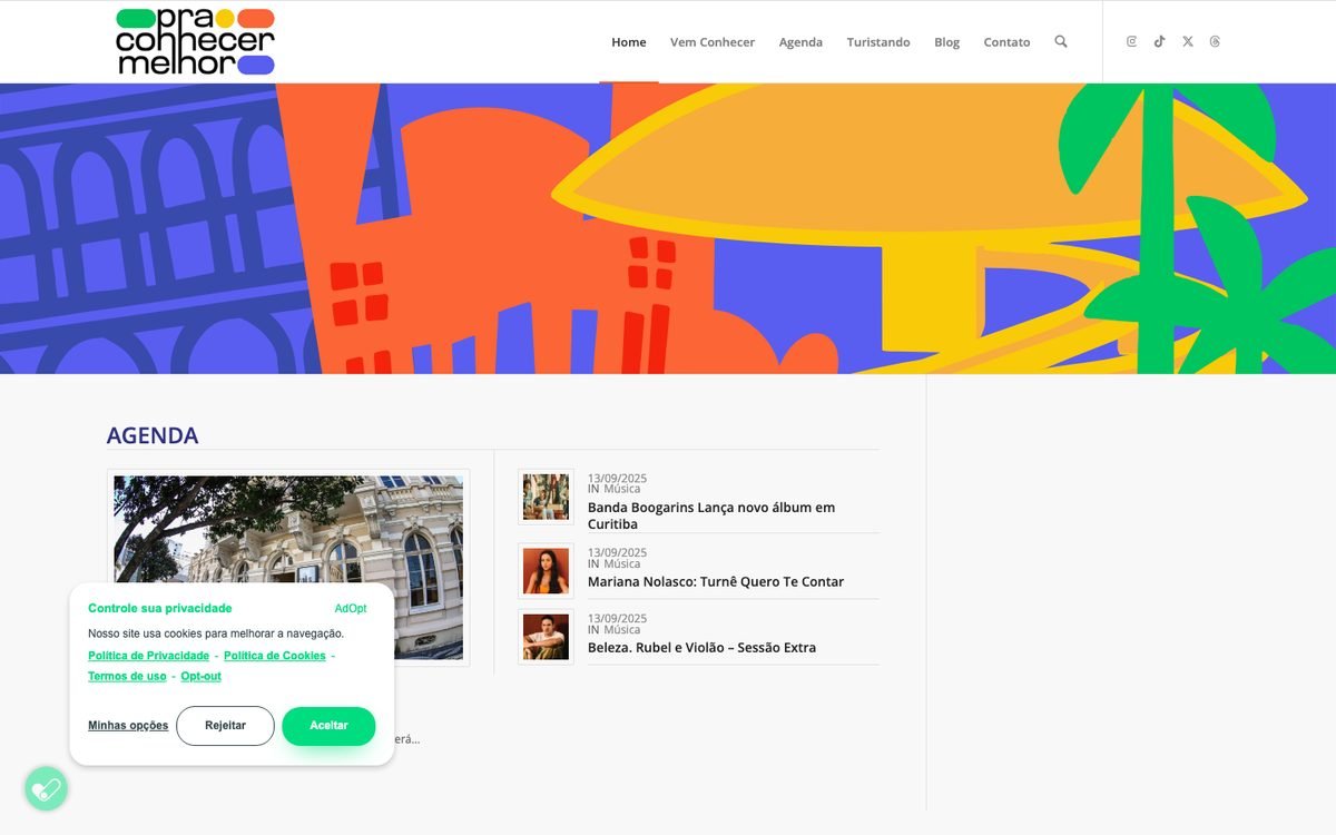 Site do Pra Conhecer Melhor
